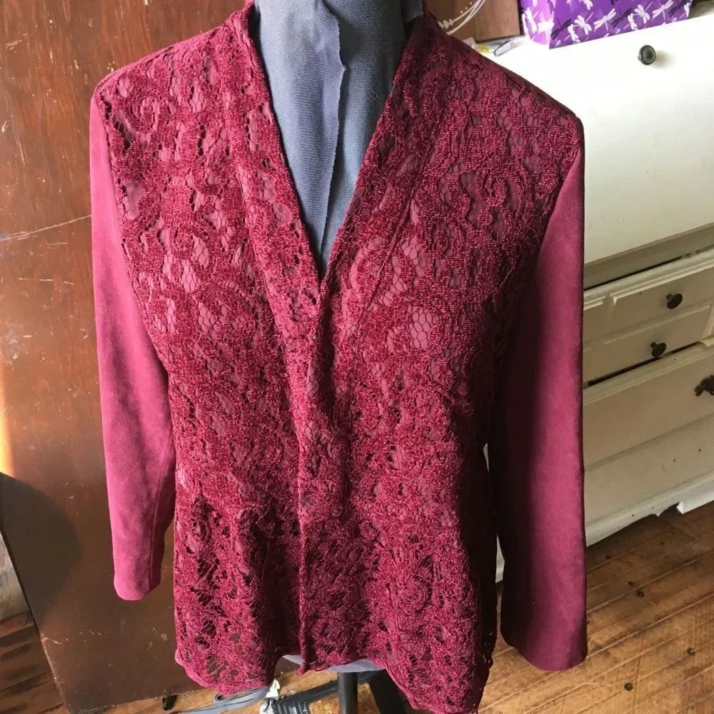 Chico’s 2 lace embellished regency romantic riding jacket